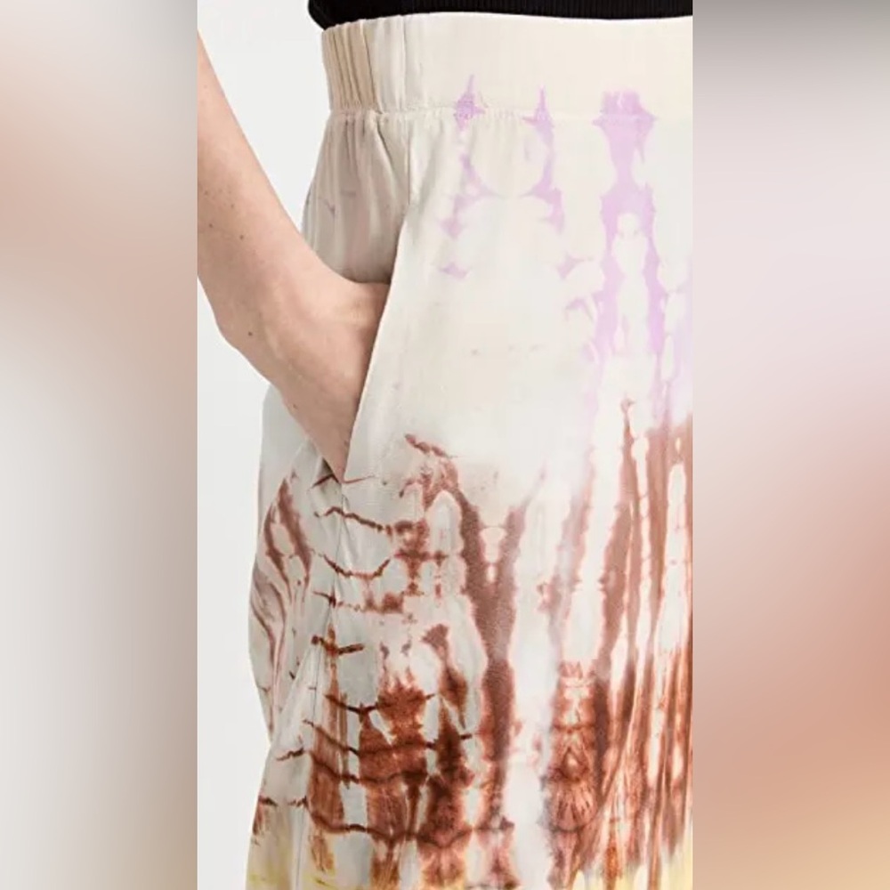 New! Raquel Allegra Frida Tie Dye Pink, Brown & Yellow Midi Skirt 💛 Small NWT!! - Picture 11 of 16